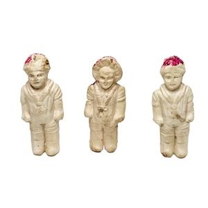 German Miniature 2 1/2 inch Bisque Doll Figurines Sailor Suit Antique-Vintage